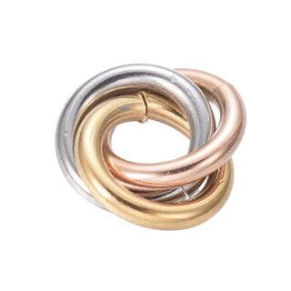 3 kleurige ringen tussenstuk goud zilver rosé 16mm