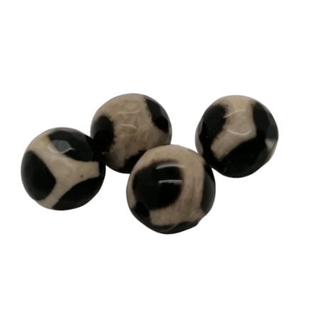 Gemstone kralen black beige 8mm