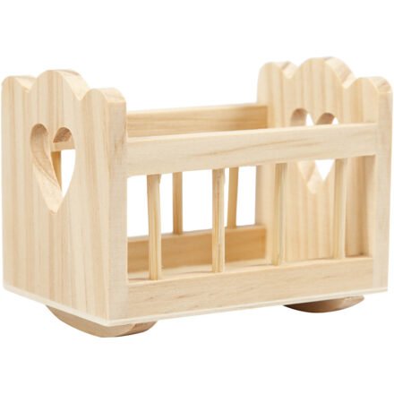 Wieg hout blank zelf schilderen poppenhuis baby