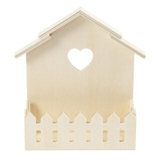 Houten poppetjes huisje blank schilderen