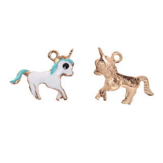 Unicorn bedel goud wit turquoise