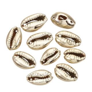 schelpkraal tussenzetter goud 2 gaatjes