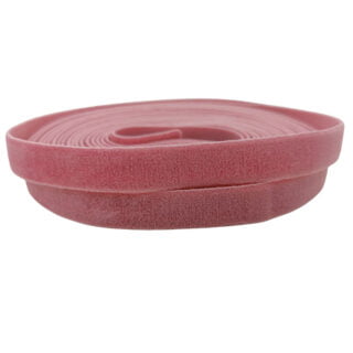 Fluwelen elastiek lint powder oud roze 10mm