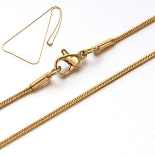 Stainless steel gouden snake ketting