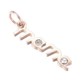 RVS mama bedeltje rosé goud strass zirconia