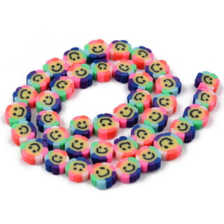 Klein kralen smile regenboog kleuren bloemetje