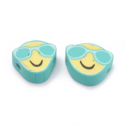 Klei kralen smile geel blauw zonnebril