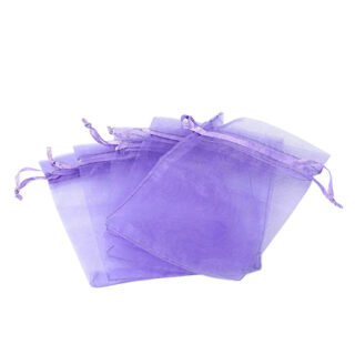 Cadeau verpakking organza zakjes paars lila 12cm of 9cm