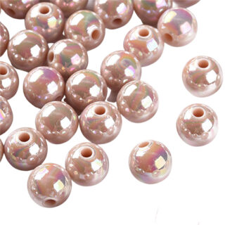 8mm kraal rond ab olie glans peach puff