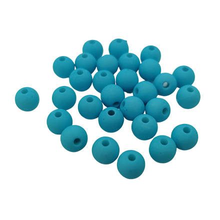 Ronde aquamarine blauwe kralen mat 6mm