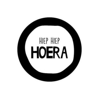 Wens sticker hiep hiep hoera 4cm rond