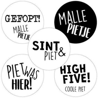 Coole sint en pint stickers cadeautje inpakken 5 december