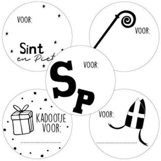 Cadeau sticker sinterklaas voor: