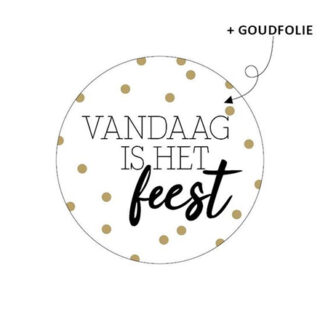 Ronde stickers verjaardag vandaag is het feest inpakken