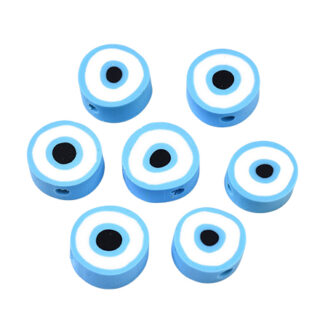 Evil eye kraal plat rond licht blauw katsuki