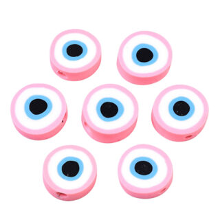 Licht roze evil eye polymeer katsuki kralen