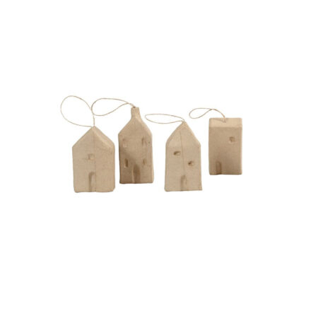 Papier marche kerstbal hangers huisjes