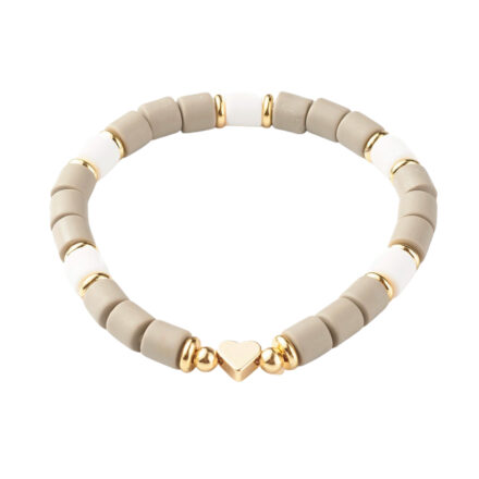 Armbanden maken DIY set goud beige hartje