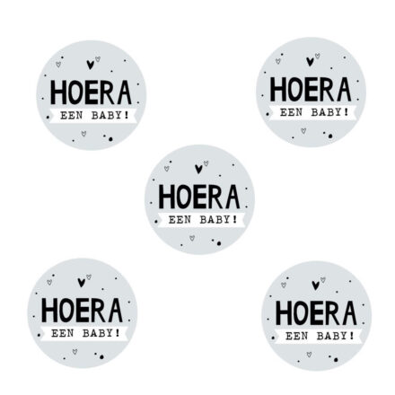 Hoera een baby wenssticker