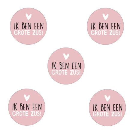 Geboorte stickertjes ik ben een grote zus traktatie