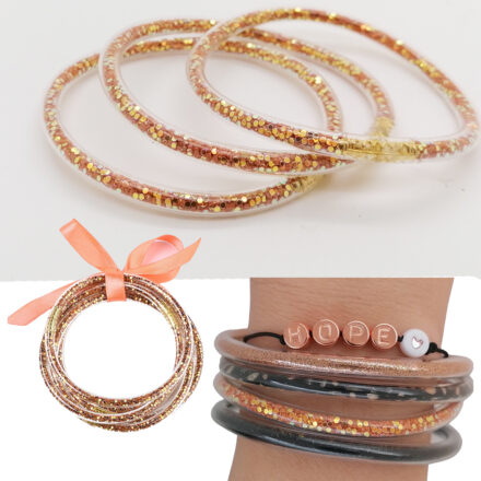 oranje gouden glitter armbandjes