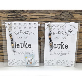 Bedankt juf cadeautje sleutelhanger