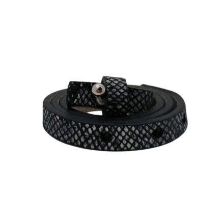 Cuoio armband zwart snake print