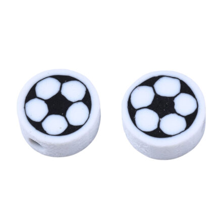 Zwart witte katsuki voetbal kralen 9.5mm 10x