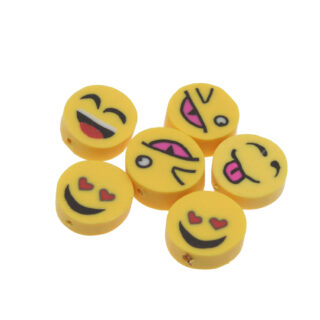 polymeer emoji smile kralen geel