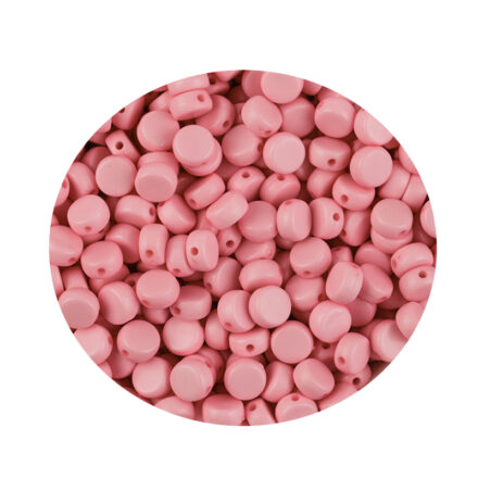 Licht roze kraaltje plat rond 7mm