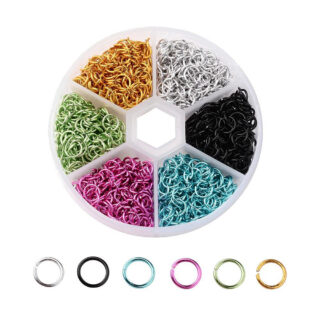 Sieraden ringetjes 6mm mix kleuren in sorteerdoosje