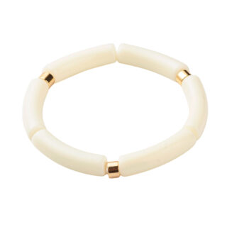 Creamy witte armband tube goud DIY kralen set