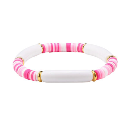 Tube kralen roze wit katsuki armband DIY kralen