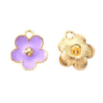 Paars gouden bloem bedel 5014 +€ 1,00