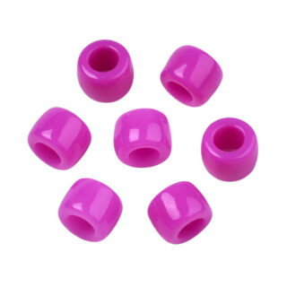 Acryl kralen pony beads roze groot rijg gaatje