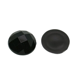 Cabochon strass steentjes zwart 12mm rond