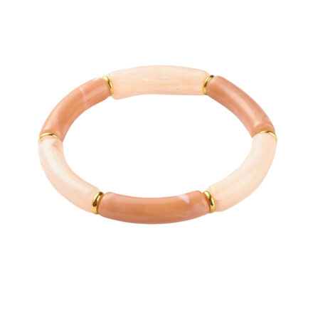 DIY tube kralen armbandje coral peach goud