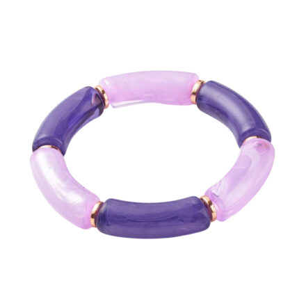 Tube kralen armband lila paars goud