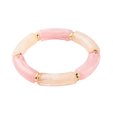 Acryl tube armband peache roze goud DIY