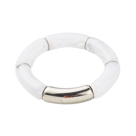 Zilver witte armbanden tube kralen acryl DIY