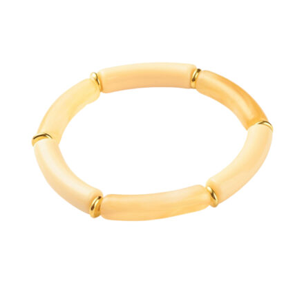 Armbanden tube kraal gele gouden acryl