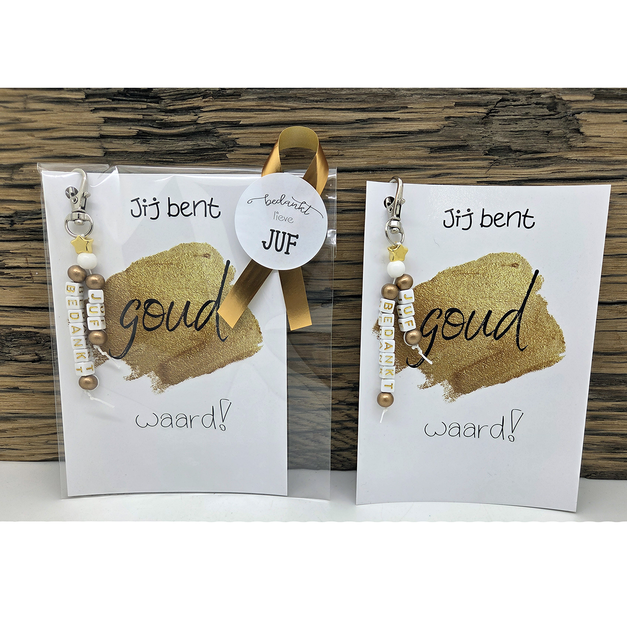 Jij bent goud waar sleutelhanger bedankt juf cadeautje