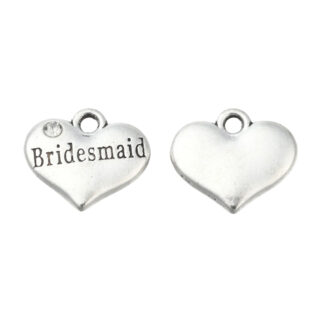 Bedel zilver hartje bridesmaid