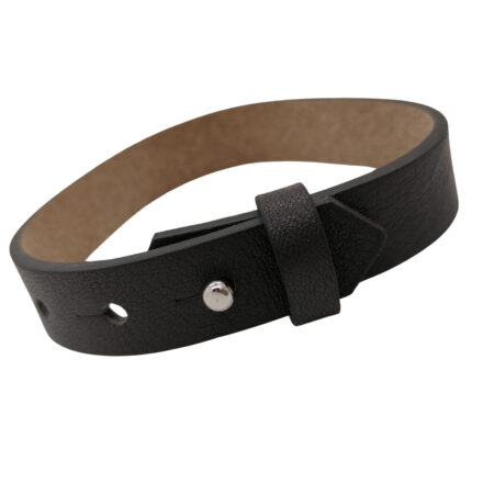 Leren cuoio armband mannen ebony grijs