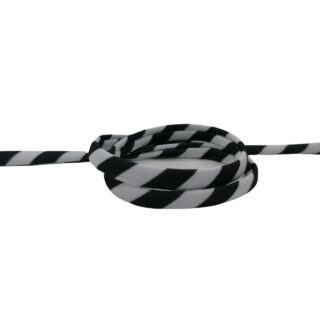 Rond gestikt elastisch Ibiza lint 6mm zwart wit