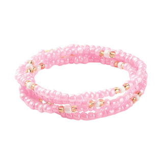 Armbandje rocailles 4mm roze goud DIY kraaltjes