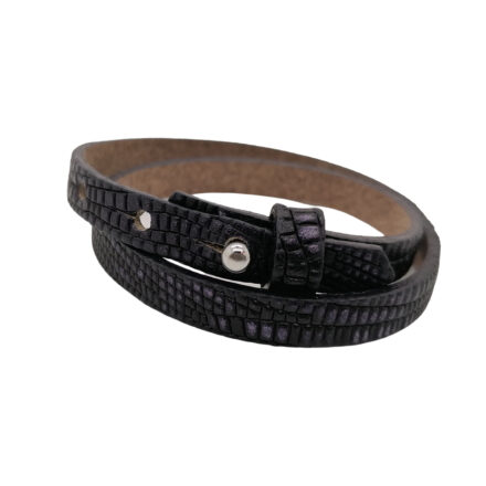 Cuoio dubbele armband zwart paars