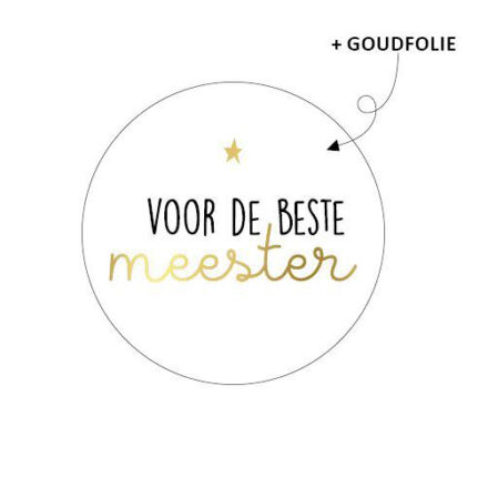 Ronde traktatie stickers voor de beste meester