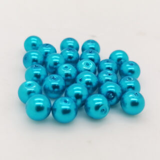 Glas pareltjes blauw rond 8mm