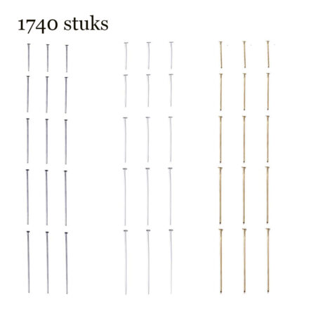 NIetstiften set gouden zilveren head pins set